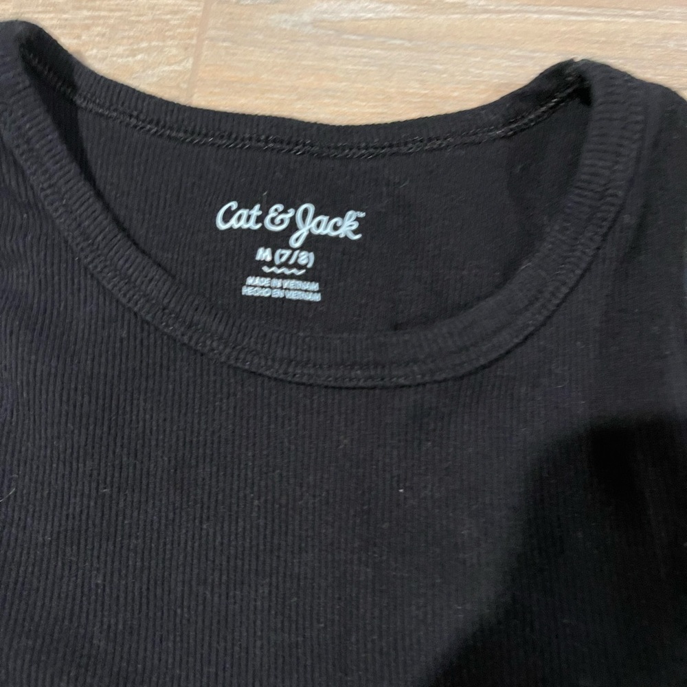 CAT & JACK white top & short sleeve black tank top size medium 7/8 girls - Picture 3 of 6